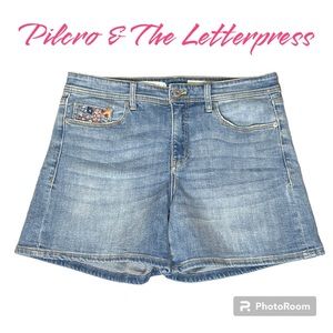 PILCRO & The Letterpress By Anthropologie Slim Boyfriend Denim Shorts Size 30